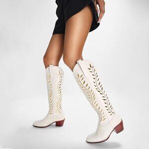 Embroidered Gold Cowboy Boots